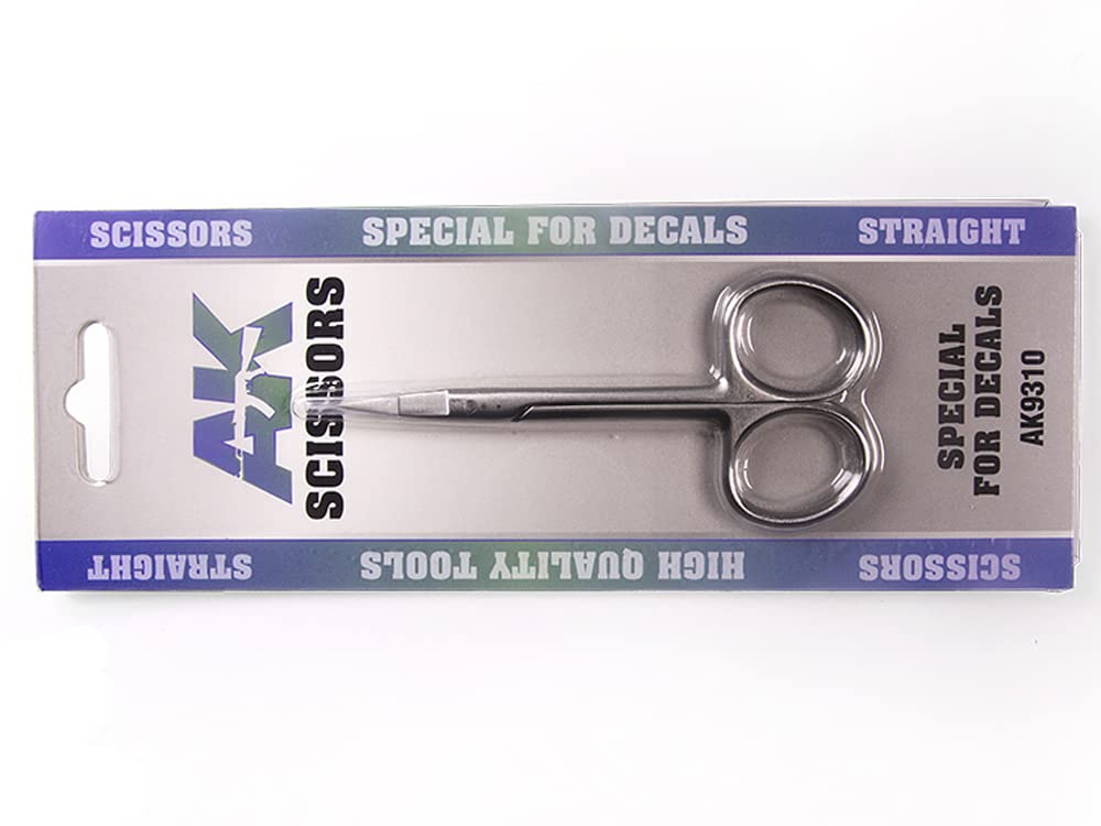 Ak Interactive Silver Ak Tools Ak9310 Scissors Straight (Special Decals And Paper)