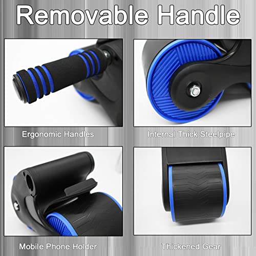 Roue abdominale automatic rebound gainage et renforcement avec tapis de genoux - 6