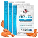 SeaBear Ready to Eat Wild Pink Salmon 3-Pack Wild-Caught Salmon, Fully Cooked in Vacuum-Sealed Pouch, No Refrigeration Needed, Healthy Shelf-Stable Snack or Meal, 3.5 oz (Pack of 3)