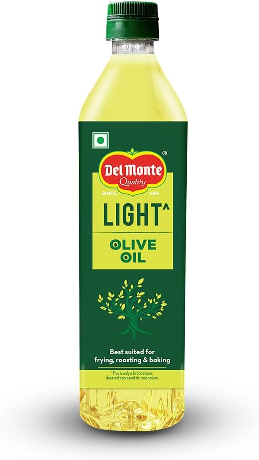 Del Monte Light Olive Oil (Imported) | Extra Light in Flavour & Aroma | Ideal for Everyday Indian Cooking โ Deep Frying, Curries, Roasting & Sauteing | High MUFA & Rich in Antioxidants | 1L PET Bottle