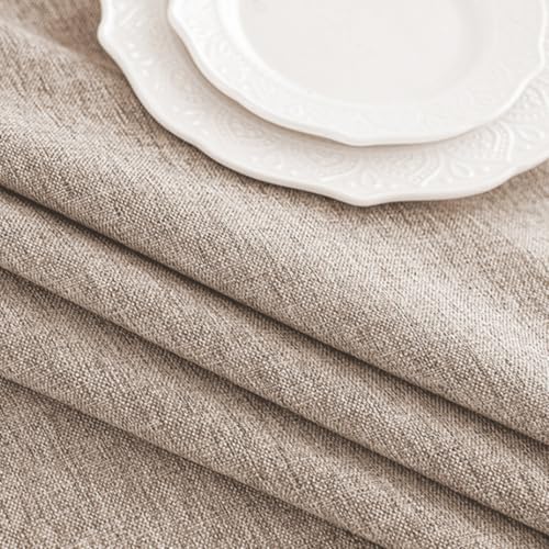 Nappe rectangulaire coton lin kaki uni anti-taches pour table à manger - 8