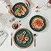 Ruxmirae Stoneware Salad Plates Set of 4, 8 Inch Plates for Dessert, Ceramic Plates Sets, Microwave Safe, Dishwasher Safe, Versatile for All Seasons, Matte Green