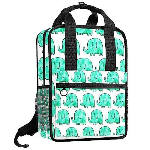Sac à dos garçons vert et multicolore avec bretelles réglables