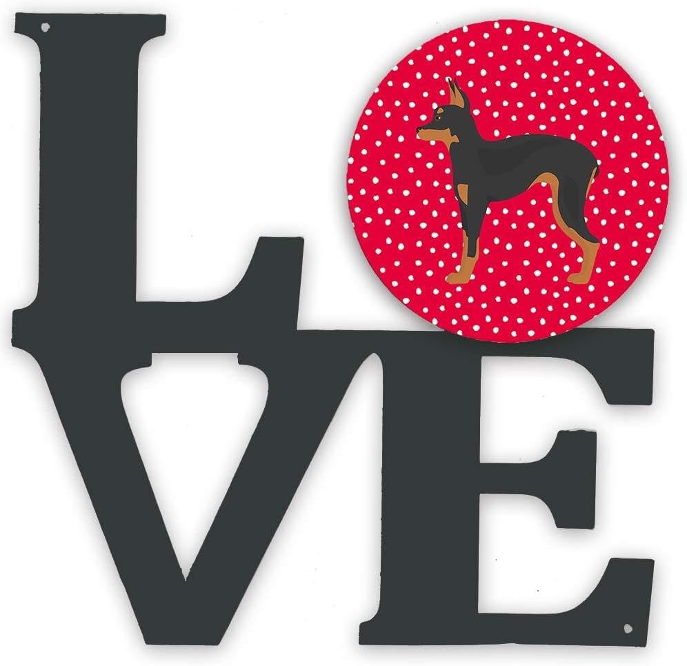 Caroline's Treasures CK5889WALV Russian Tor Terrier Love Metal Wall Artwork Love, Red Indoor Outdoor Art Decor Patio, Bathroom, Kitchen Colorful Aluminum and Black Steel Sculpture