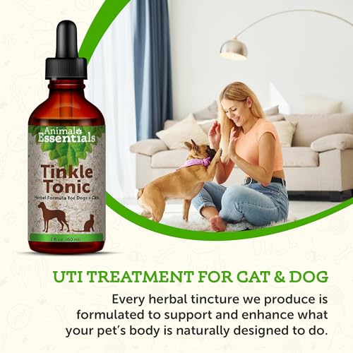 Animal Essentials Tinkle Tonic for Cats & Dogs - Dog & Cat Urinary Supplement, Urinary Support, Herbal Formula, Veterinarian Recommended - 2 Fl Oz