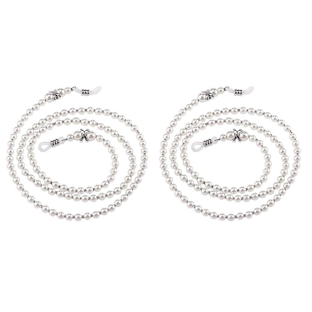 TOYANDONA 2pcs Pearl Eyewear Retainer Sunglass String Holder Strap