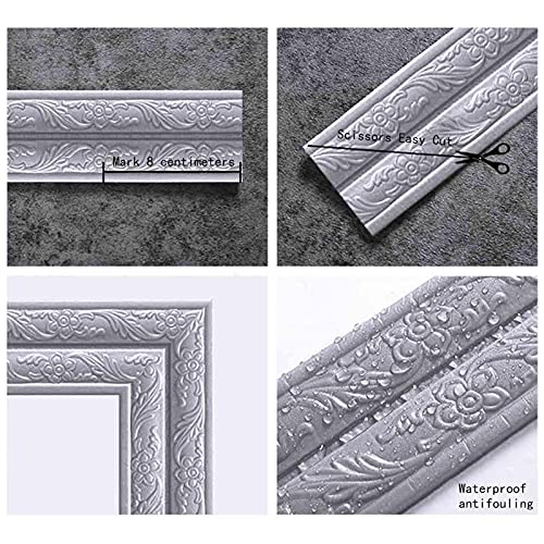 Linhas de parede decorativas 3D, molde de espuma flexível autoadesivo, bordas de papel de parede aut