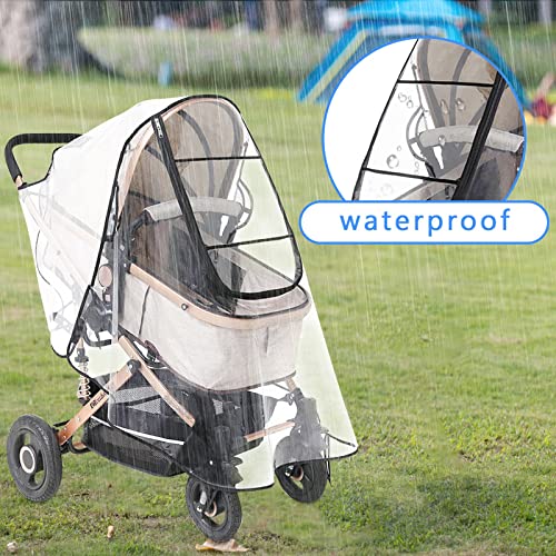 Image of SNOWIE SOFT Baby Stroller Rain Cover Universal Waterproof Windproof Rainproof Stroller Cover for Winter with Open Window, Baby Stroller Cover Protect from Sun Dust Snow, EVA Stroller Accessories