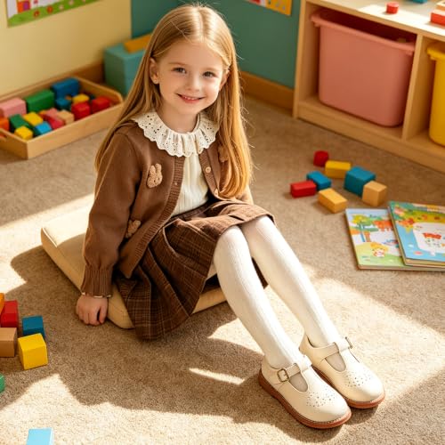 Image of GINFIVE Toddler Girls Mary Jane School Oxford Dress Flat Shoes for Wedding