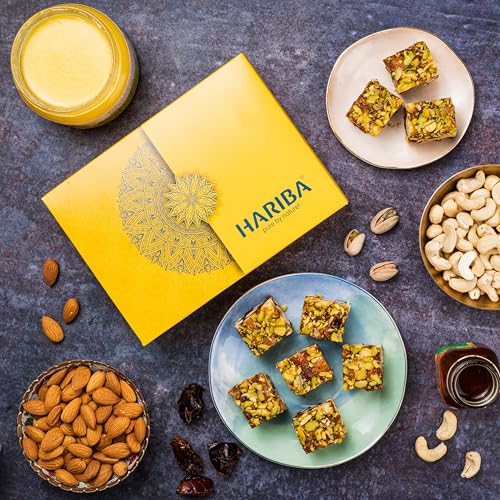 Image of Hariba Dryfruit Punch Premium Dates, Honey, Gir Cow Ghee, Cashews, Almonds & Pistachios |100% Natural, Healthy Sweet for Special Occasions, Fasting, Diets & Desserts | Freshly Made & Nutritious (500g)