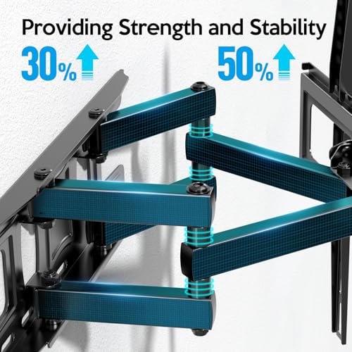 C-MOUNTS Full Motion TV Wall Mount Bracket with Articulating Dual Arm Swivel and Tilt fit 26 to 65 Inch Flat Screen TVs,Max VESA 400X400 and 110lbs,Fits up to 16" Studs — view 4