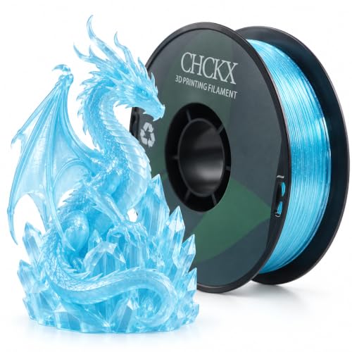 CHCKX Crystal Rainbow PLA 3D Printer Filament, Dimensional Accuracy +/- 0.02 mm, 1kg (2.2lbs), 1.75 mm, Rainbow Blue