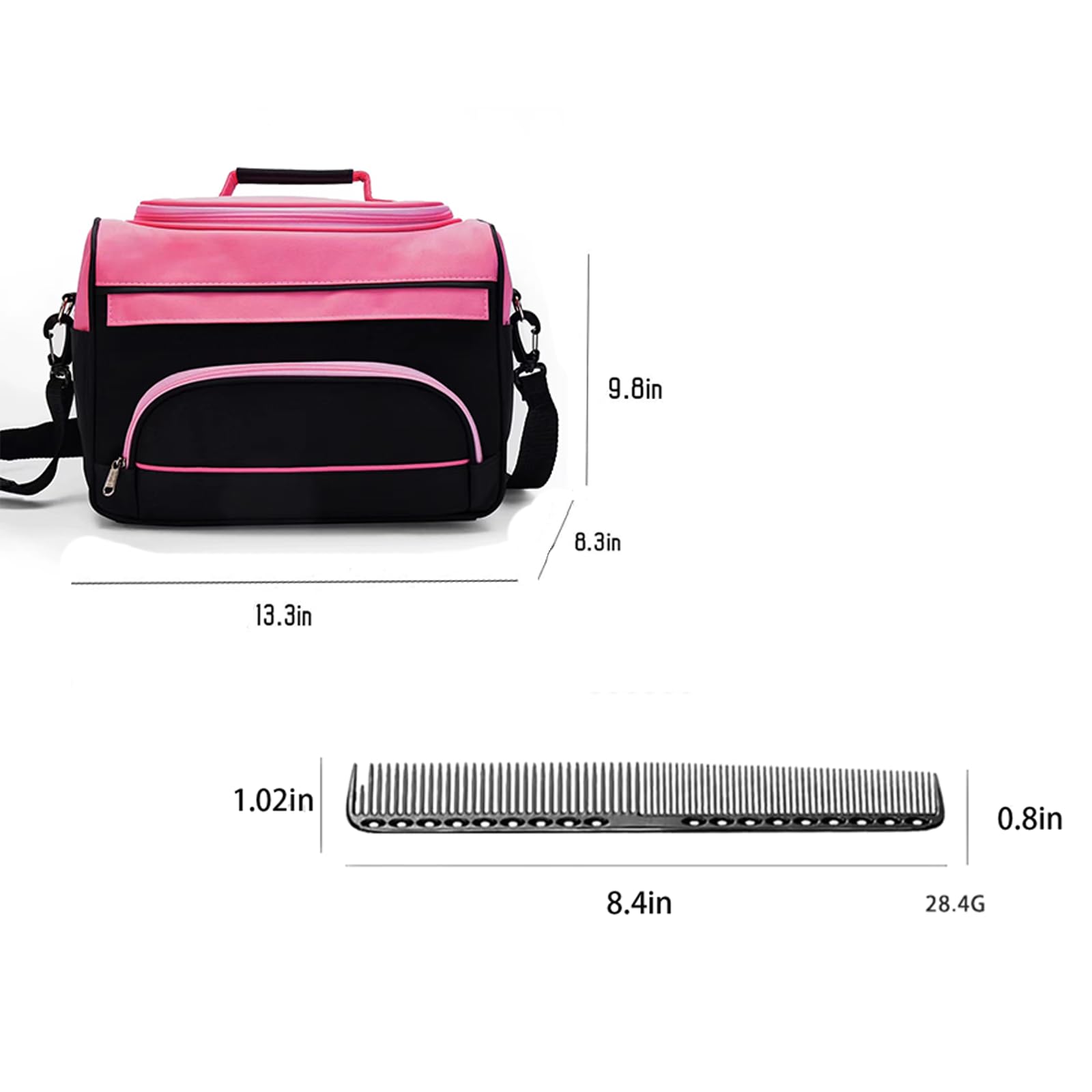 JEHANOIRY Large Capacity Hairdresser Bag Barber Carrying Case with Handle and Shoulder Strap - Image 2