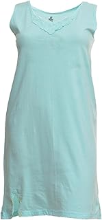 قميص نوم قصير من القطن بحمالات واسعة للنساء من كنوز