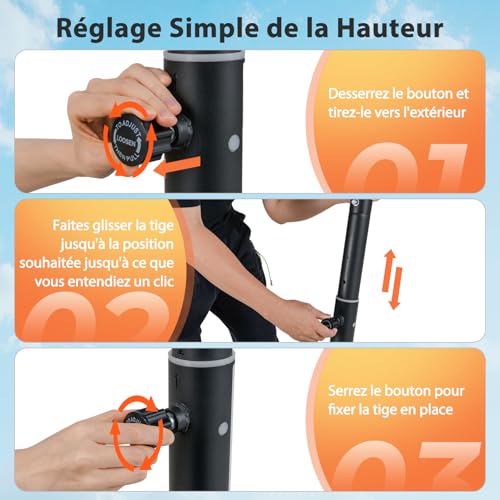 GYMAX Panier de Basket Mobile Portable avec 18 Hauteurs Réglables 100-305cm – vue 3