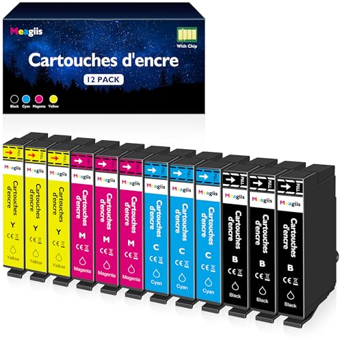 Meagiis Cartouche d'encre Compatible pour Epson Expression Home XP-2100 XP-2105 XP-2150 XP-2155 XP-3100 XP-3150 XP-3155 XP-4100 XP 4105 XP-4150 XP 4155 WF-2810DWF...
