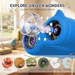 2-in-1 Kids Microscope and Telescope, 1000X Handheld Digital Microscope for Kids, 2.0" Screen, 8 LEDs, 10X Pocket Telescope for Outdoor, 1080P Camera STEM Toys Gifts for Boys Girls 4-12, Blue