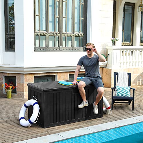 YITAHOME 180 Gallon Large Deck Box with Side Handles, Double-Wall, Black by YITAHOME - Image 6