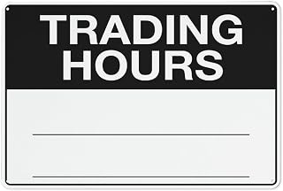Trading Hours Warning Security Outdoor Sign - 8"x12", Reflective, Weatherproof - Store, Café, Restaurant, Retail Shop