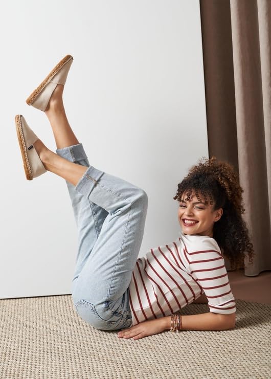 VISCATA Barceloneta Espadrille Canvas Women's Flat Slip On Shoes Handmade in Spain Fashionable Organic Cotton Canvas Lightweight Material with 100% Natural Jute Midsole for All Casual Occasions - Image 6