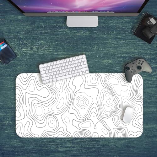 Image of Japan Series inchTopography White inch Limited Edition Large Gaming Mouse Pad - 585mm x 280mm x 3mm - Water & Dust Resistant Desk Mat for Gaming and Work - Non-Slip Base, Durable Surface