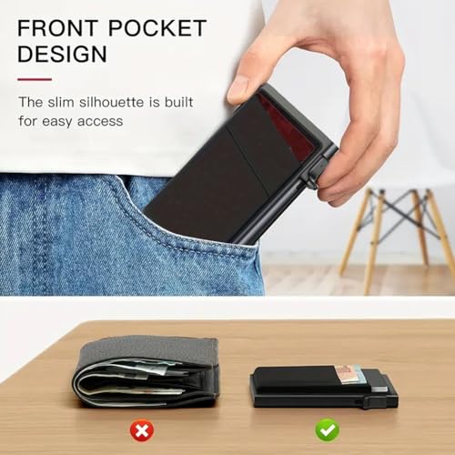 Automatic Pop - up Credit Card Holder with Money Bag: Minimalist Men's Business Card Wallet for Daily Work​3