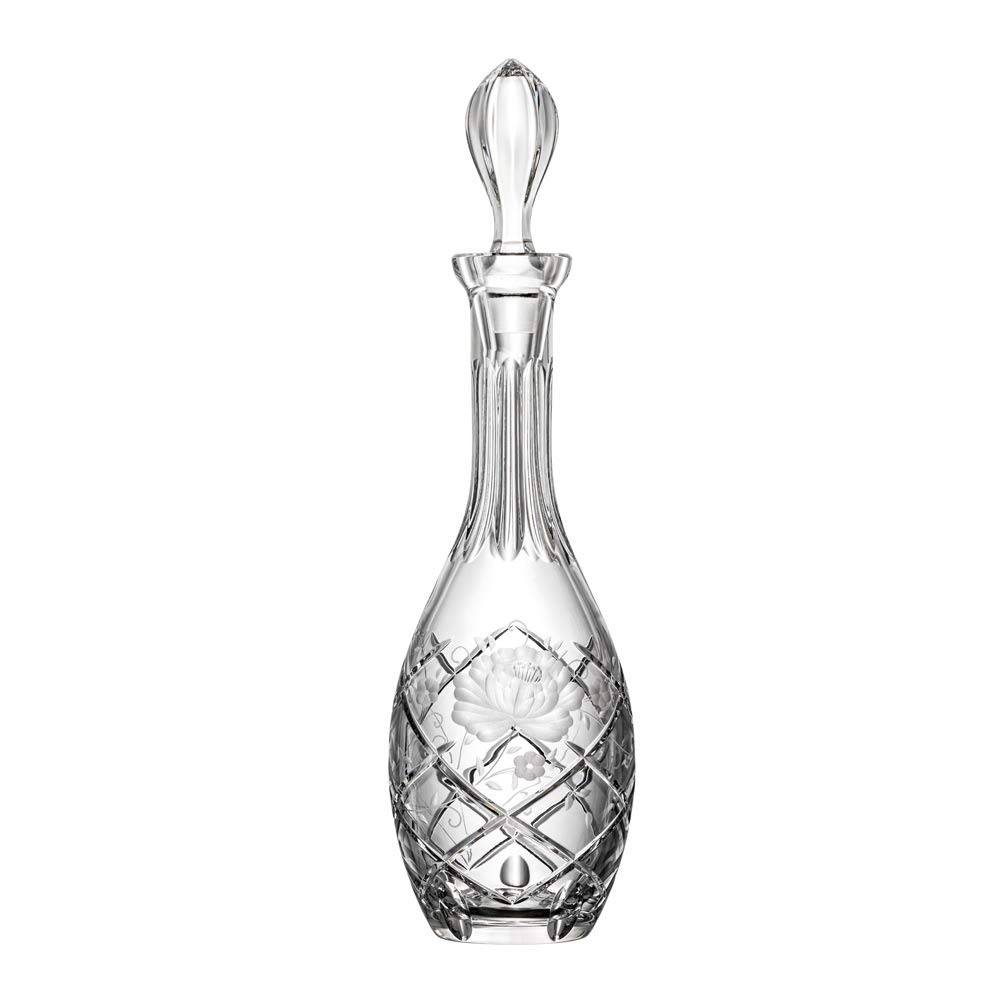 ARNSTADT KRISTALL Decantador de vino de cristal Sunrose (37,3 cm), cristal soplado a mano, fabricado en Alemania