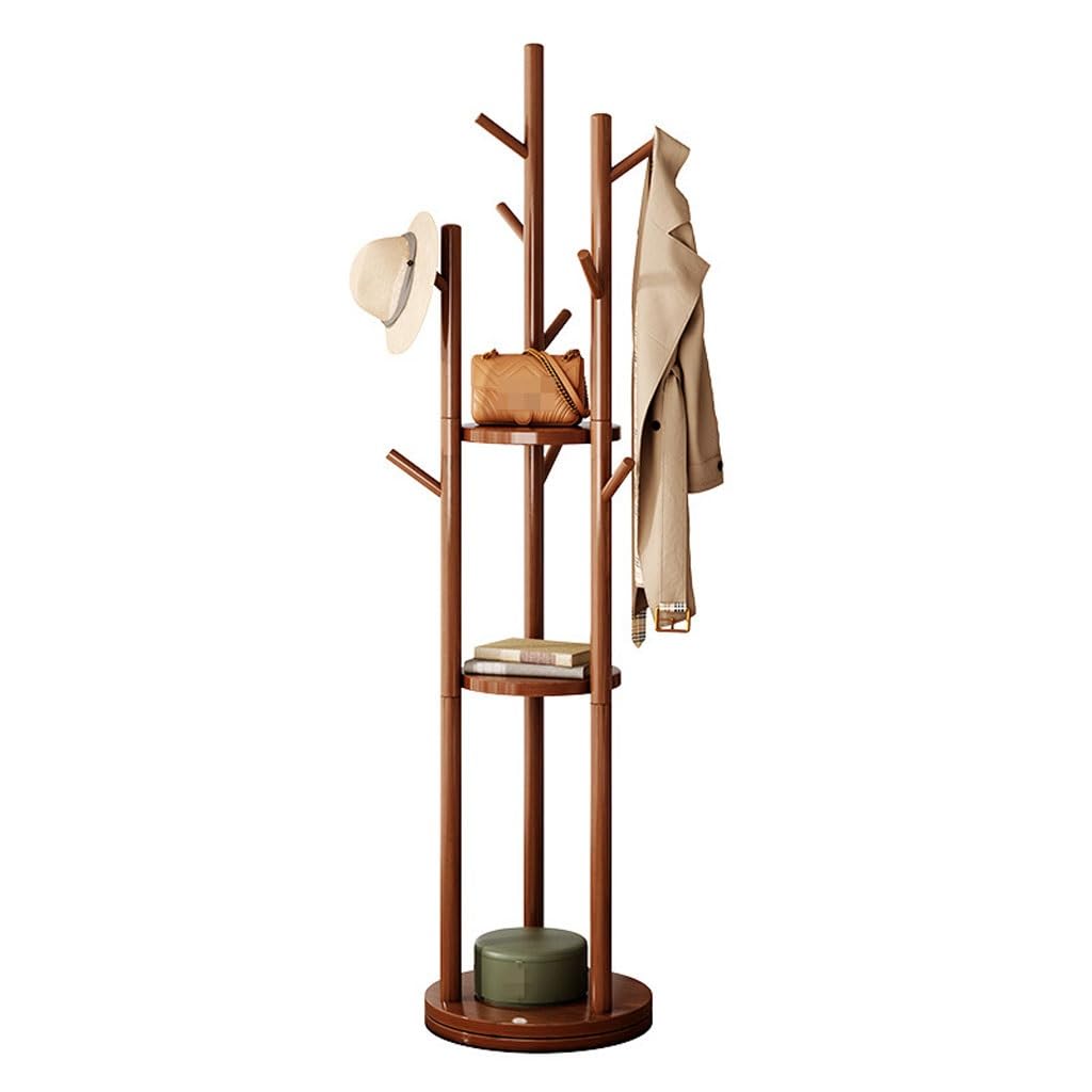 AHGFTYRDT Coat Rack Freestanding Household Solid Wood Rotatable Floor-standing Coat Rack Living Room Vertical Hanger Bedroom Hanger Hall Tree