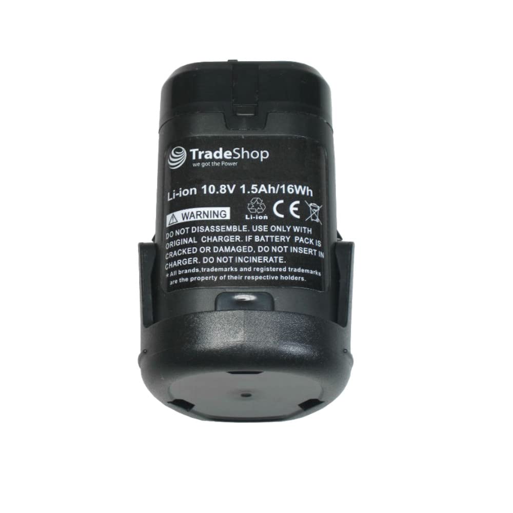 Trade-Shop Juego 2 en 1: batería de ion de litio 10,8 V/1500 mAh + cargador compatible con Würth 0700996210 Master 10.8 sustituye a Dremel 875 26150875JA 2607336867