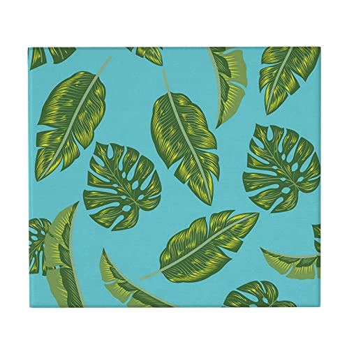 VEIZKUO Blaue Abtropfmatten für Küchentheke, Blätter, Geschirr, Abtropfmatte, saugfähig, schnell 40,6 x 45,7 cm, grüne Blätter, Einheitsgröße Cover