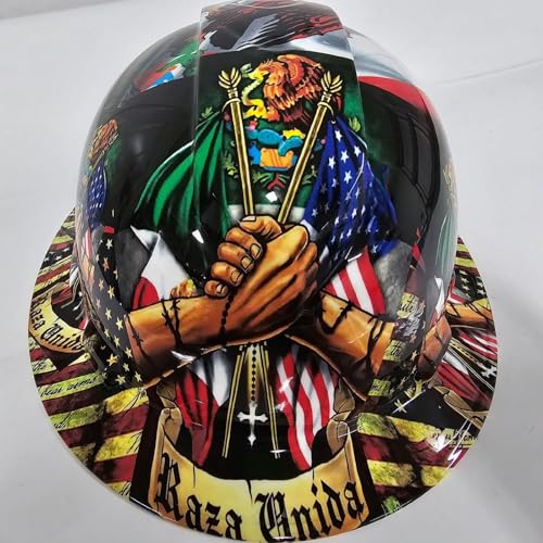 Wet Works Imaging Customized Pyramex Full Brim Mexican Raza Hard Hat with Ratcheting Suspension