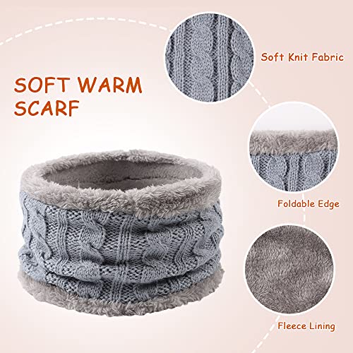 Image of Yuoahcn Kids Winter Beanie Hat Scarf Gloves Set Knit Warm Toddler Winter Cap Gloves Neck Warmer for Boys Girls 1-8 Year