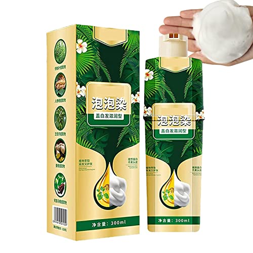 Pflanzliches Haarfarben-Shampoo,200ml Shampoo mit pflanzlichen Inhaltsstoffen in wenigen Minuten färben - Kastanienbraunes Haarfärbe-Shampoo für Damen und Herren Rianpesn