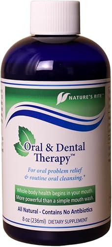 Nature's Rite Terapia oral y dental - Enjuague bucal para aliento fresco y encías saludables - Solución de cuidado bucal totalmente natural -
