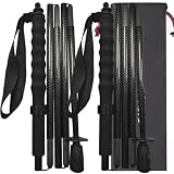 5-Section Carbon Fiber Trekking Poles, Lightweight and Durable 2-Pack, Foldable, Straight Grip, Suitable for Hiking, Trekking and Mountaineering (Black-2, 130CM)