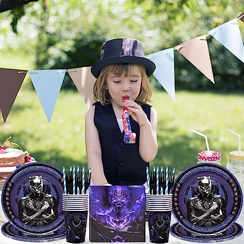 Black Panther Stoviglie Compleanno,100Pcs Pantera