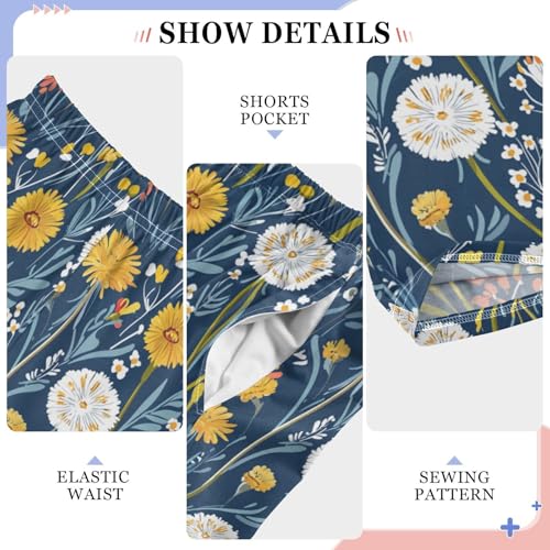 Countryside Wildflowers Boys Pants for Kids Jogger Pants with Pockets S4