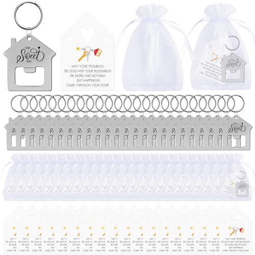 Porte-clés en forme de maison en vrac avec sac organza pour immobilier