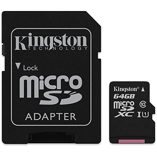 Kingston Karta pamięci 64 GB klasy 10 Micro SDHC dla Nokia 1, 2.1, 3.1, 5.1, 6, 7.1, 7Plus,8 Sirocco, 8110, 3310 3G, NokiaX, X+, XL, Nokia Lumia 435,530,535,540, 630, 635, 640, 655,6540, 655555540, 655555555540, 65555555540, 0
