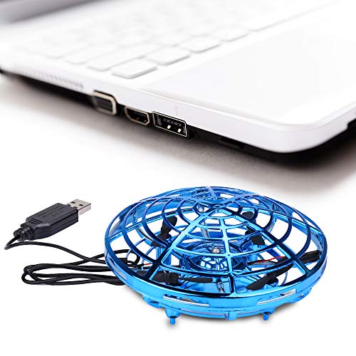 IAMGlobal Hand Controlled Flying Ball, Flying Helicopter, Flying Toys, Kids Mini Drones, Infrared Induction Helicopter Ball with 360° Rotating and Shinning LED Lights (Blue)