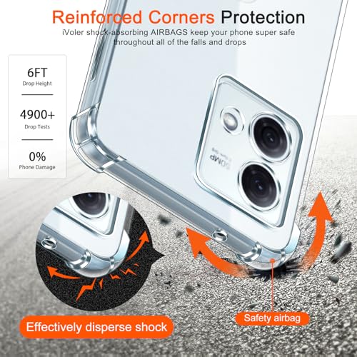 Image of Lustree Back Cover Transparent Case Compatible with Motorola G84 | Clear + TPU Case with 4 Corner Air Cushion Protection & Camera Protection | Slim& Stylus Cover