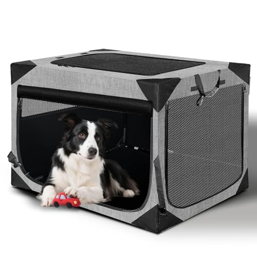 Dog Crate 30x21x21 Inch for Medium Dogs, Portable and Foldable Design Perfect for Travel or Home Use, Dog Kennel with 3-Door