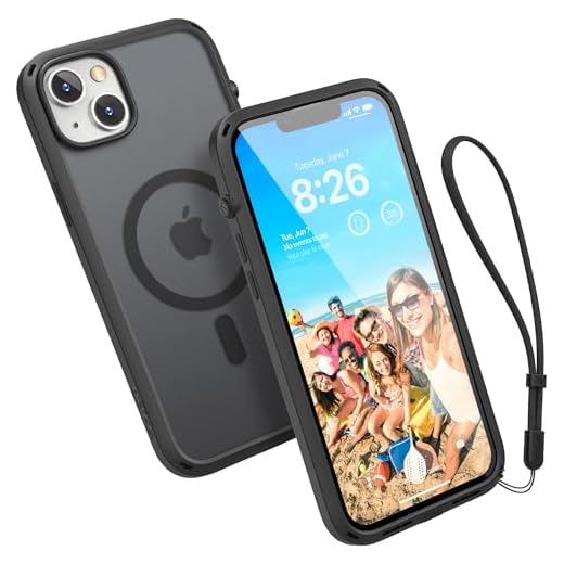 Catalyst Influence Case for iPhone 14, Compatible with MagSafe, Drop Proof, Fingerprint Resistant, Durable, Easy to Clean and Install, 30% Louder Forward Audio Lanyard Included - Stealth Black