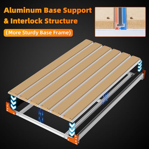 FoxAlien Y-axis 4080 Extension Kit for Masuter 3 CNC Router Machine, with Upgraded T-slot Hybrid Spoilboard for Large Wood Engraving Carving Projects (Extend Y-axis to 800mm) - Image 3