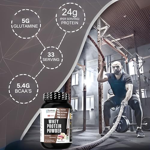 Image of Whey Protein Powder 2.2 Lbs (1kg) | Malai Kulfi Flavor | 24g Protein, 5.4g BCAAs, 5g Glutamine per Serving | Muscle Recovery & Growth | Pure Protein, Pure Result