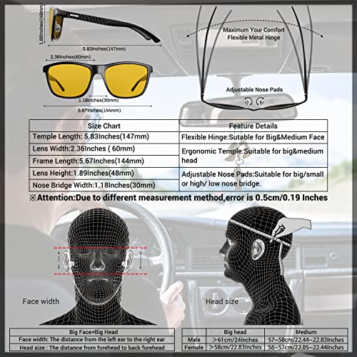 Image of ROCKNIGHT HD Polarized Driving Sunglasses UV400 Protection Lightweight Al-Mg Metal Frame Outdoor Casual 60mm