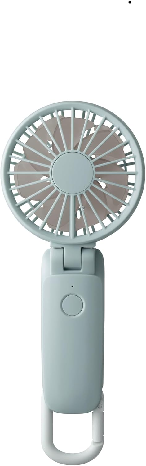 リズム(RHYTHM) 2024 ハンディファン首掛け 静音 USB充電式 強力 弱でも涼しい DCモーター 2重反転ファン カラビナ 小型 携帯扇風機 にも 卓上扇風機 にもなる Silky Wind Mobile 3.1 ライトブルー 9ZF036RH04