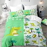 Juego de Ropa de Cama 3 Piezas, Morbuy 3D Impresión Microfibra Juego de Fundas de Edredón Incluye Funda Nórdica y Funda de Almohada (Cocodrilo 6,Cama 90-150x200cm)