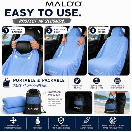 Housse de siège de voiture imperméable Malo'o en tissu éponge format géant unique