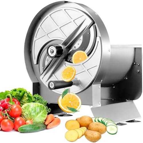 Cortador comercial de verduras de acero inoxidable, 0-12 mm de grosor ajustable, máquina cortadora de alimentos para patatas, pepinos, limones, tomates